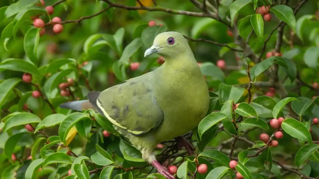 Barevný tropický holub samice